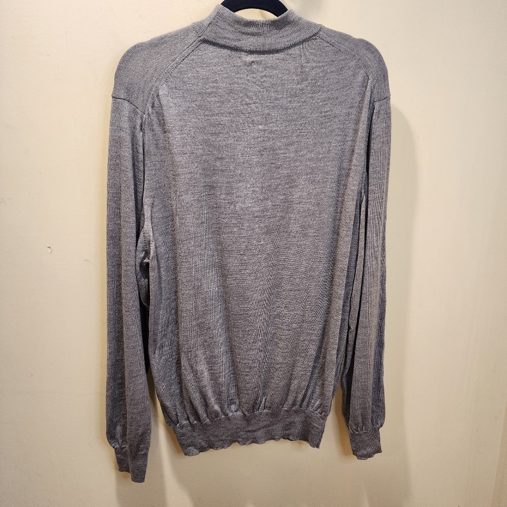 Nordstrom  100% Extrafine Merino Wool Gray Turtleneck Sweater Size XL - Picture 10 of 11